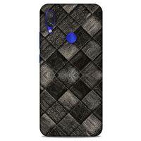 Xiaomi Redmi Note 7 Kılıf Patchwork (25) Antişok Kapak Siyah Gri