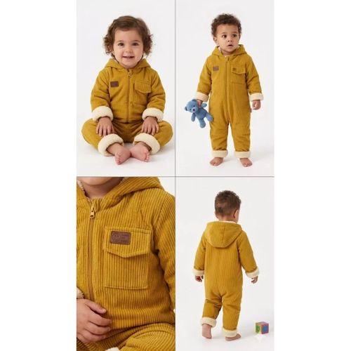 6/24 Ay Kadife Kumaş İçi Tüylü Bebek Tulumu