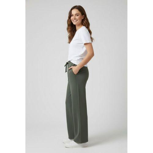Kadın İki İplik Rahat Kalıp Yüksek Bel Geniş Paça Pantolon SPR26EAK988