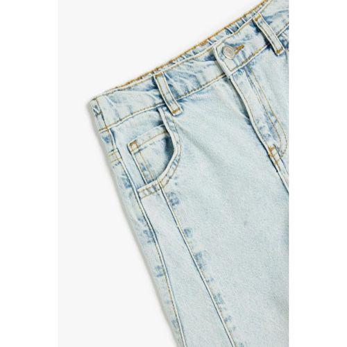 Koton Kız Çocuk Yüksek Bel Pamuklu Denim Pantolon - Boyfriend Jean