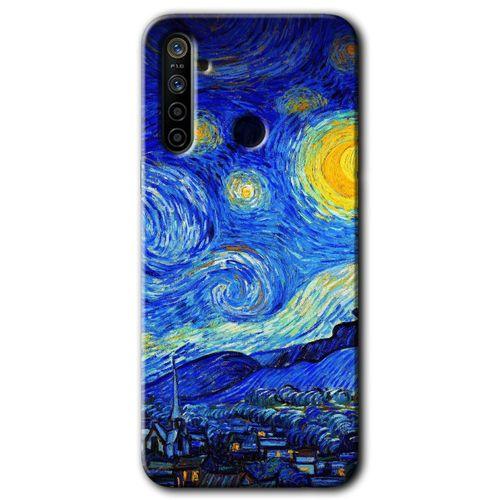 MRCİLETİSİM Realme 5i Kılıf Kapak - Starry Night +Hayalet Ekran Yandan Gözükmez