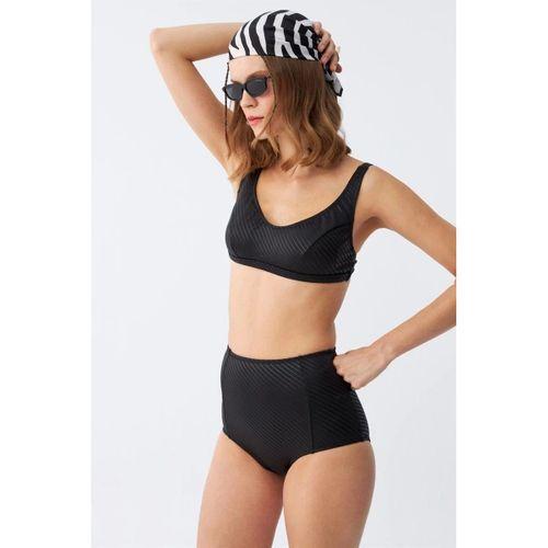 Kadın Basic Siyah Pedli Yüksek Bel Bikini Takımı