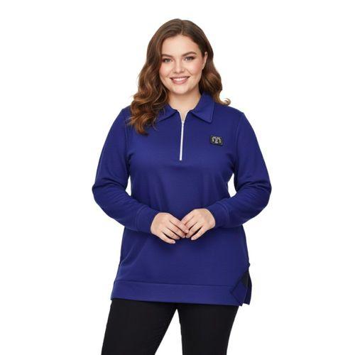 Kadın Polo Yakalı Önü Fermuarlı Bluz BGL-ST05088