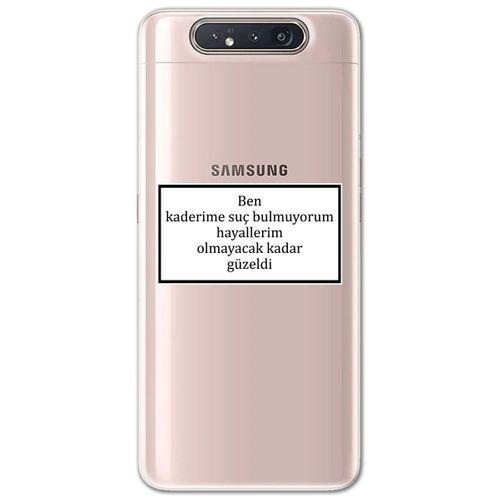 Galaxy A80 Kılıf HD Yazı Baskılı Silikon Arka Kapak - Yazı 5