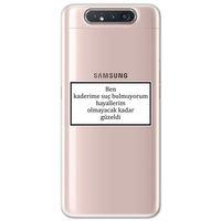 Galaxy A80 Kılıf HD Yazı Baskılı Silikon Arka Kapak - Yazı 5