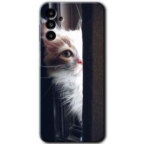 Samsung Galaxy M23 Kılıf HD Desen Baskılı Arka Kapak + Temperli Cam - Kedi Bakışı