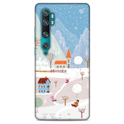 Xiaomi Mi Cc9 Pro Kılıf Snowix (40) Fit Silikon Kılıf Beyaz Mavi