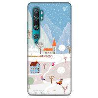 Xiaomi Mi Cc9 Pro Kılıf Snowix (40) Fit Silikon Kılıf Beyaz Mavi