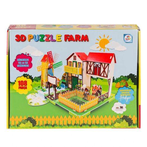 Eğitici Oyuncak  LC0115 3D Boyutlu Çiftlik Puzzle -Laçokids