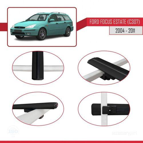 Ford Focus Estate (C307) 2004-2011 Arası ile uyumlu Basic Model Ara Atkı Tavan Barı SİYAH 3 ADET