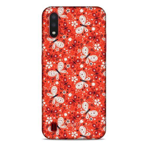 Samsung Galaxy A01 Kılıf Kelebek Etkisi (6) Silikon Kılıf Mavi Yeşil