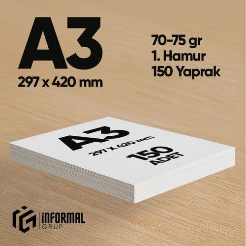 İnformal Fotokopi Kağıdı Premium Kalite A3 150 Yaprak 1 Hamur