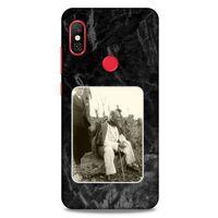Xiaomi Redmi Note 6 Pro Kılıf Atatürk (29) Arka Koruma Kılıfı Siyah Mermer