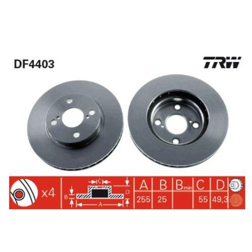 Ön Fren Di̇sk Aynasi Corolla 1.4 1.6 1.8 Vvt-I 02-255X25X4