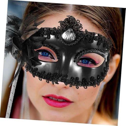 Siyah Işıltılı Tutmalı Fotoğraf Çekimi Maskesi 18x29 Cm