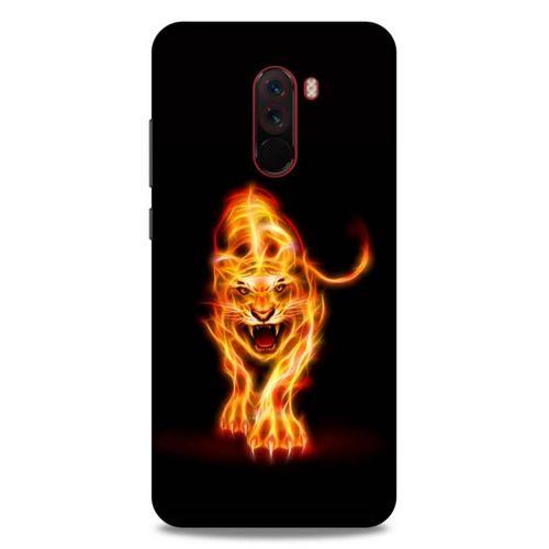 Lopard Xiaomi Pocophone F1 Uyumlu Kılıf FireX (27) Tasarımlı Kılıf Ateşten Kaplan