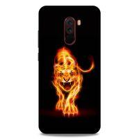 Lopard Xiaomi Pocophone F1 Uyumlu Kılıf FireX (27) Tasarımlı Kılıf Ateşten Kaplan