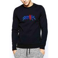 Skrillex Logo Baskılı Siyah Erkek Sweatshirt