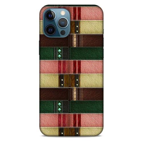 Apple iPhone 12 Pro Max Kılıf Patchwork (41) Tank Kılıf Koyu Yeşil Pembe