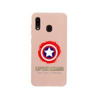 Samsung A30 Captain America Premium Silikonlu Pembe Telefon Kılıfı