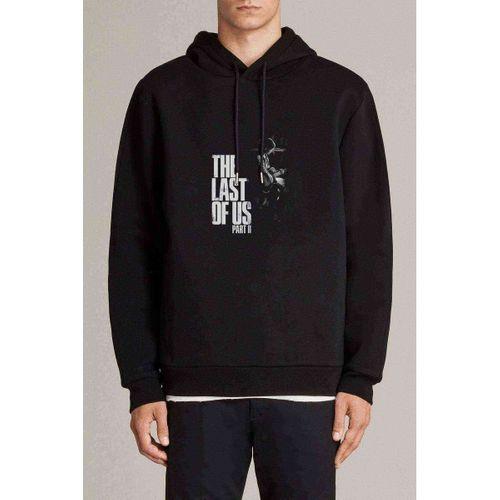 The Last Of Us Part 2 Baskılı Siyah Erkek Kapşonlu Sweatshirt
