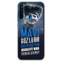 MRCİLETİSİM Xiaomi Redmi Note 8 Kılıf HD Desen Baskılı Arka Kapak + Temperli Cam - Bozkurt Göktürk