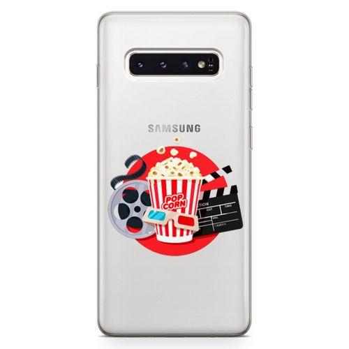 Samsung Galaxy S10 Plus Kılıf Sinema Popcorn Arka Kapak Koruma Desenli Full Koruyucu