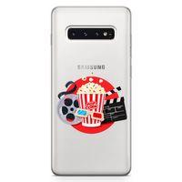Samsung Galaxy S10 Plus Kılıf Sinema Popcorn Arka Kapak Koruma Desenli Full Koruyucu