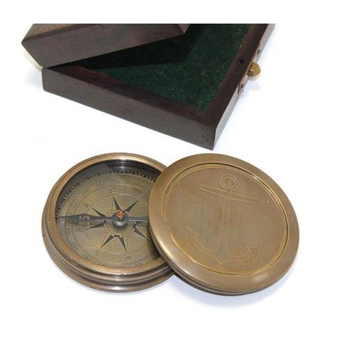 Ahşap Kutulu Pirinç Pusula