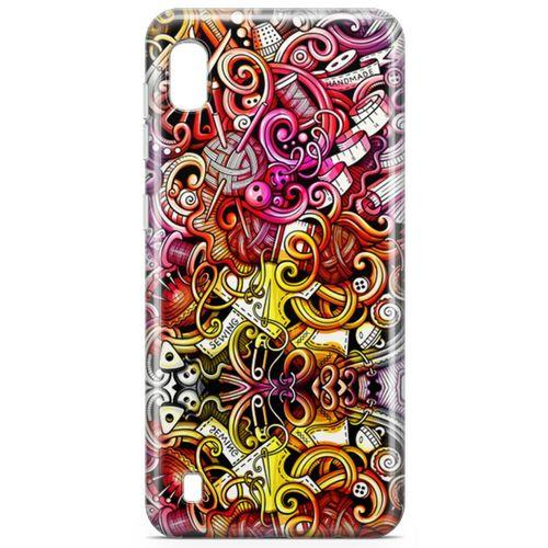 Samsung Galaxy A10 Kılıf Örgücü Doodle Arka Kapak Koruma Desenli Full Koruyucu