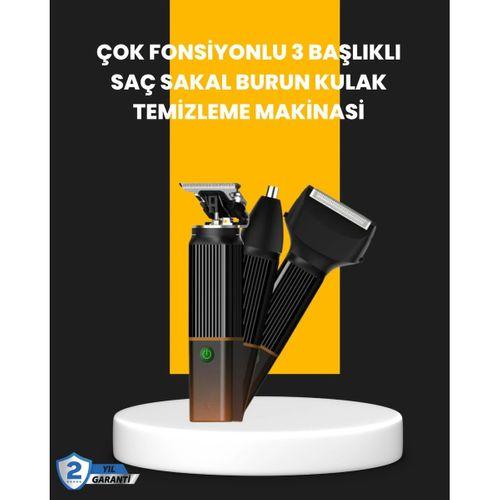 Usb-c Şarjlı 3 İn 1 Erkek Bakım Cihazı – Sessiz Motorlu Saç Ve Sakal Kesme Makinesi