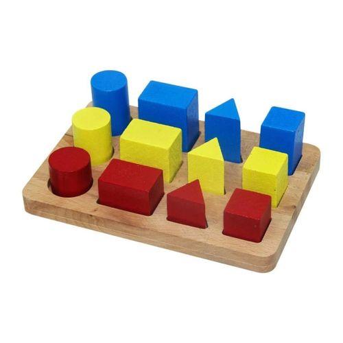 Çocuk Kutulu Ahşap Geometrik Büyükten Küçüğe