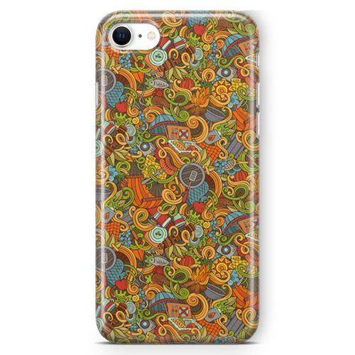 Apple iPhone SE 2020 Kılıf Doodle Piknik Seti Arka Kapak Koruma Desenli Full Koruyucu