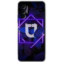 Tecno Pova 3 Kılıf HD Desen Baskılı Arka Kapak - Dark Neon Yaprak Ü Harfi