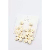 Hasır Çiçek Küpe - Krem