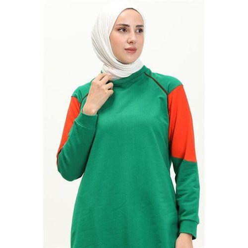 Şimal Paçası Lastikli Pantolonu Garnili İkili Eşofman Spor Takımı - 71083.111 - Benetton Yeşil