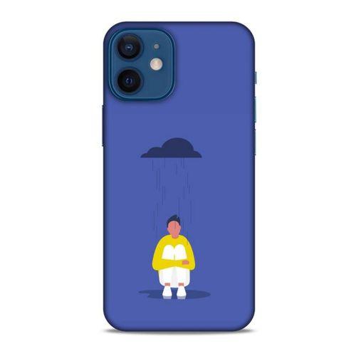 Apple iPhone 12 Mini Kılıf Depresyon (21) Koruyucu Kapak Kahve Gold