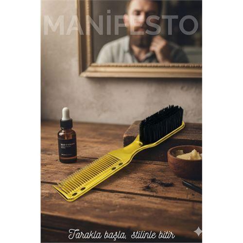 Gold Sakal Bıyık Tarama Fırçası  Sakal Bıyık Tarama Fırçası Çift Taraflı Sakal Tarak ve Fırça – Şekillendirici, Anti-Statik 721411