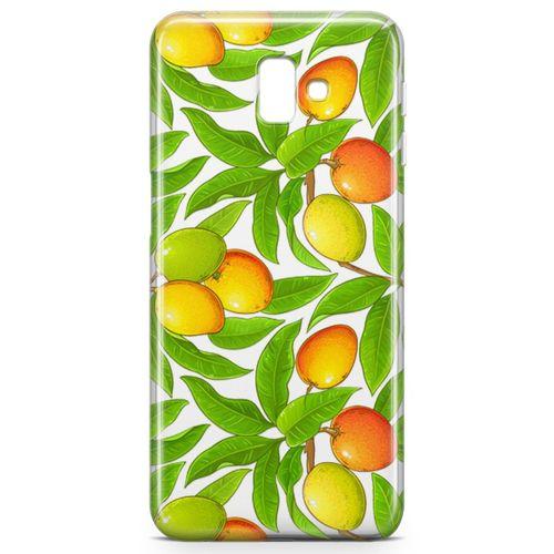 Samsung Galaxy J6 Plus Kılıf Mango Çiçekleri Arka Kapak Koruma Desenli Full Koruyucu