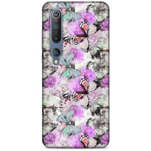 Xiaomi Mi 10 Kılıf Kelebek Etkisi (15) Antişok Kılıf Mor Beyaz