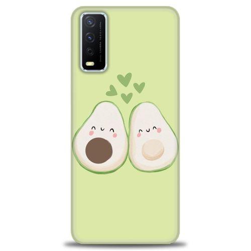 Vivo Y20S Kılıf HD Baskılı Kılıf - Avacado + Tam Ekran Koruyucu