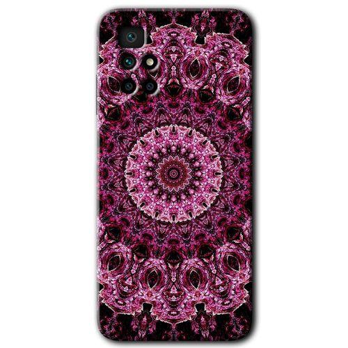 MRCİLETİSİM Xiaomi Redmi 10 Kılıf HD Desen Baskılı Arka Kapak + Temperli Cam - Mandala Patterns Kaleidoscope