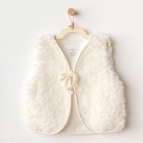 Andywawa Andywawa AC25254 Basic Bebe Yelek Ekru