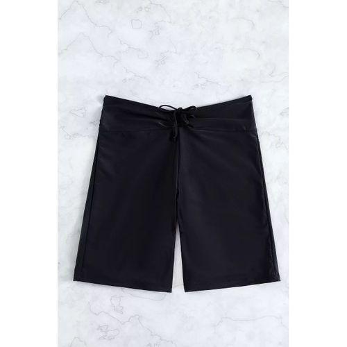 Kadın Siyah Önden Bağcıklı Deniz Şortu