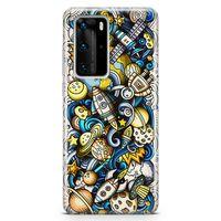 Huawei P40 Pro Kılıf Uzay Yolu Arka Kapak Koruma Desenli Full Koruyucu