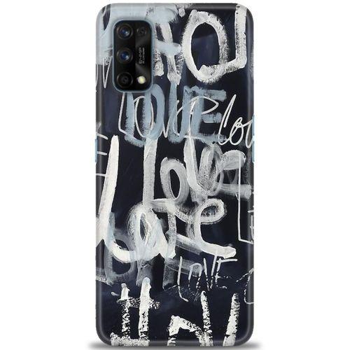 Realme 7 Pro Kılıf HD Baskılı Kılıf - Gri Love + Tam Ekran Koruyucu