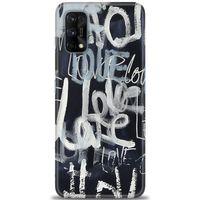 Realme 7 Pro Kılıf HD Baskılı Kılıf - Gri Love + Tam Ekran Koruyucu