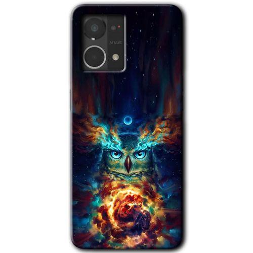 MRCİLETİSİM Oppo Reno 7 4G Kılıf HD Desen Baskılı Arka Kapak+Temperli Cam - Ballı Baykuş