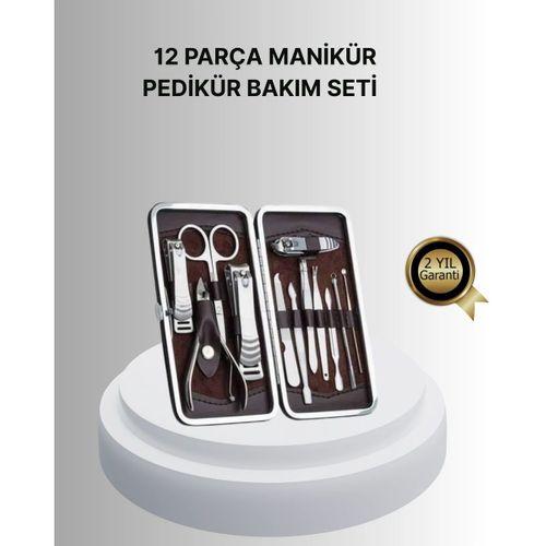 Profesyonel Tırnak Bakım Seti Çelik Aletli Şık Deri Çantalı