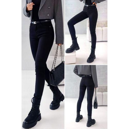 Kadın Yüksek Bel Cepli Kemersiz Kot Pantolon